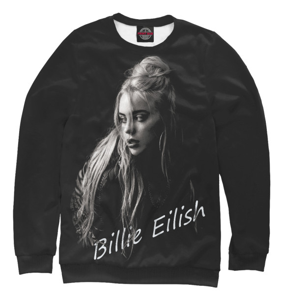Свитшот для девочек с изображением Billie Eilish цвета Белый