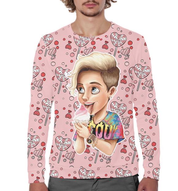 Мужской свитшот с изображением Miley Cyrus цвета Белый