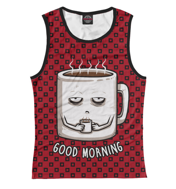 Майка для девочки с изображением Good Morning цвета Белый