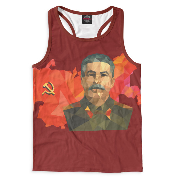 Мужская майка-борцовка с изображением Сталин цвета Бордовый