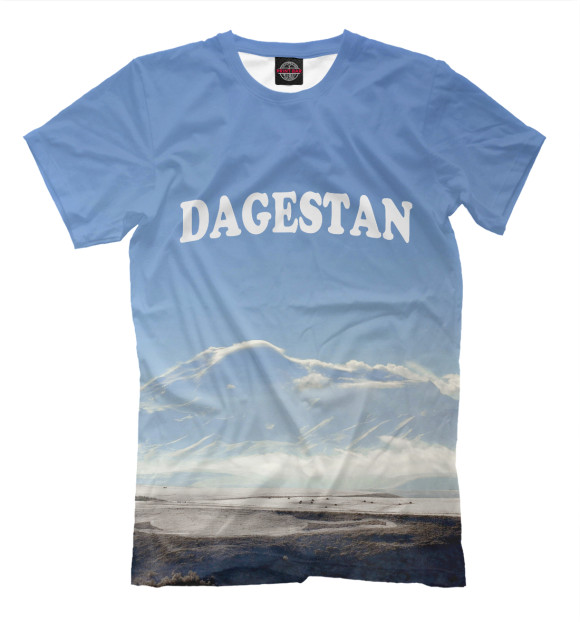 Мужская футболка с изображением Дагестан цвета Молочно-белый