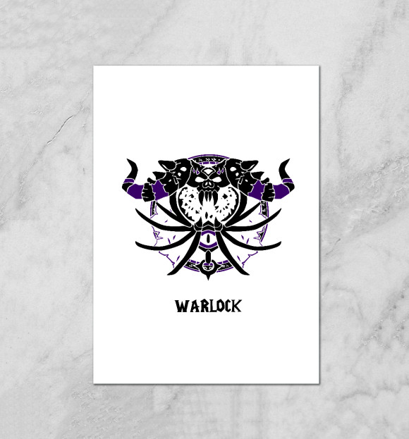 Плакат с изображением Warlock цвета Белый