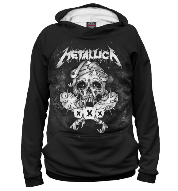 Мужское худи с изображением Metallica цвета Белый