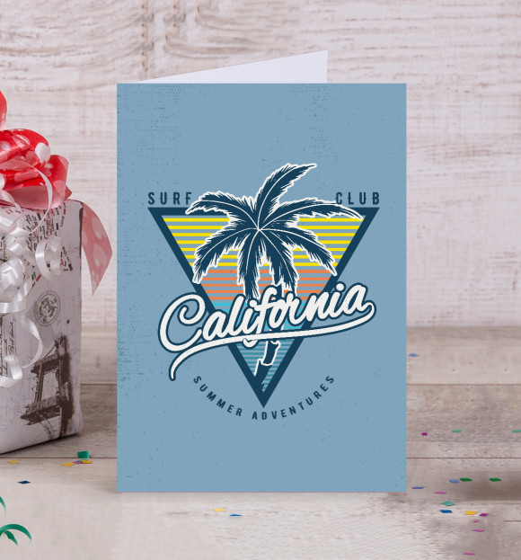 Открытка с изображением California цвета Белый
