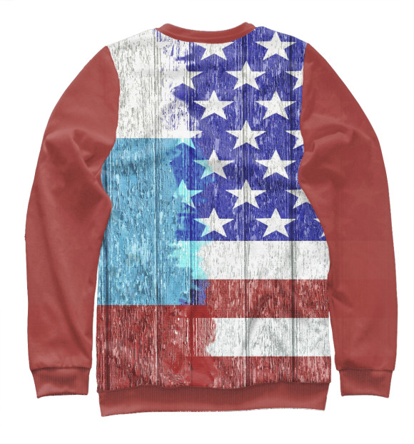 Свитшот для мальчиков с изображением Россия&США цвета Белый