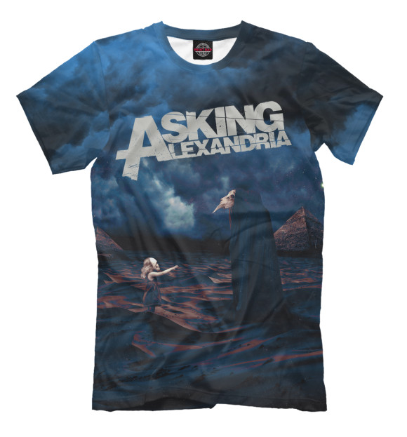 Мужская футболка с изображением Asking Alexandria цвета Молочно-белый