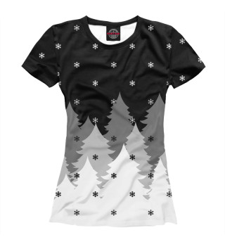 Женская футболка Рождественский лес