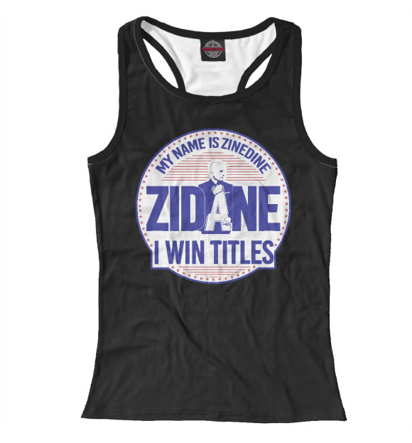 Женская майка-борцовка с изображением Зинедин Зидан цвета Белый