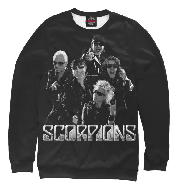 Свитшот для мальчиков с изображением Scorpions цвета Белый