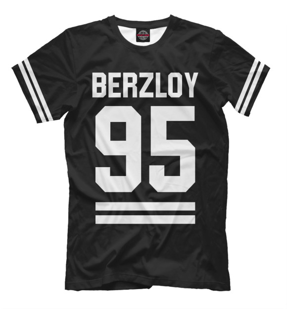 Мужская футболка с изображением BERZLOY 95 цвета Черный