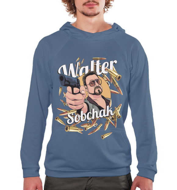 Мужское худи с изображением Большой Лебовски: Волтер Собчак цвета Белый