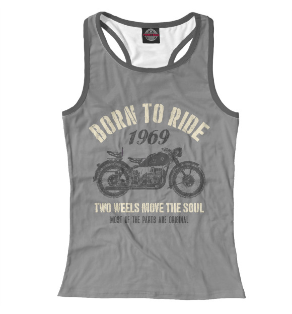 Женская майка-борцовка с изображением 1969 цвета Белый