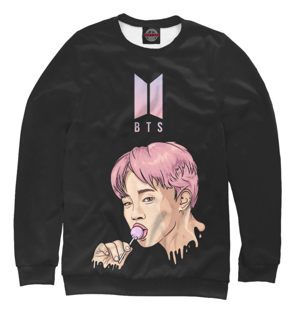 Женский свитшот с изображением BTS психоделика цвета Белый