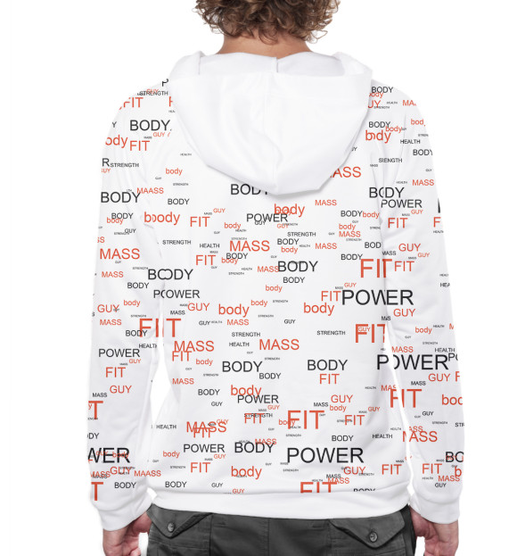 Мужское худи с изображением Тренер цвета Белый