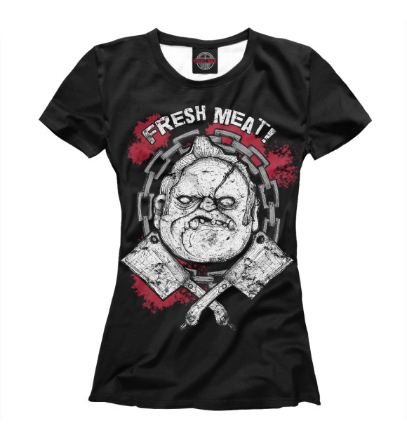 Женская футболка с изображением Freesh Meat цвета Белый