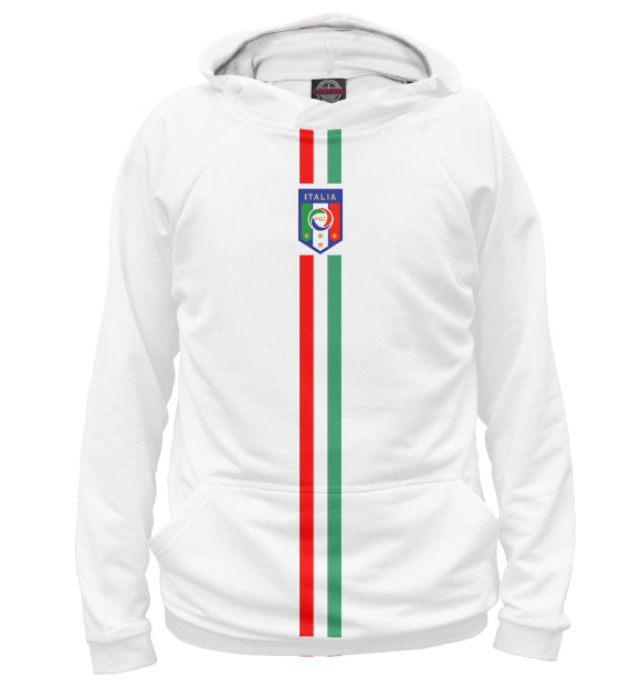 Женское худи с изображением Сборная Италии цвета Белый