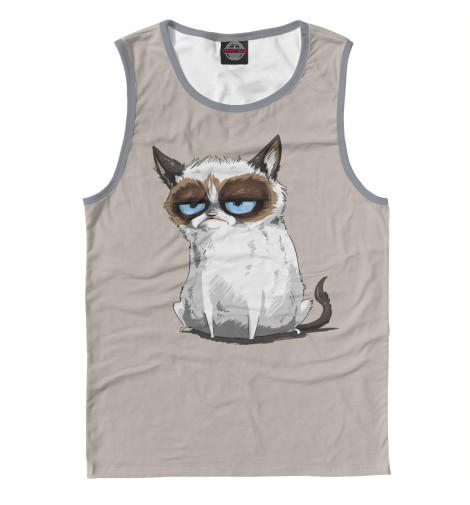 

Майки Print Bar, Белый, Сердитый Котик