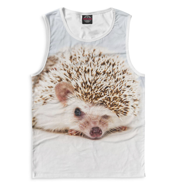Мужская майка с изображением Ёжики цвета Белый