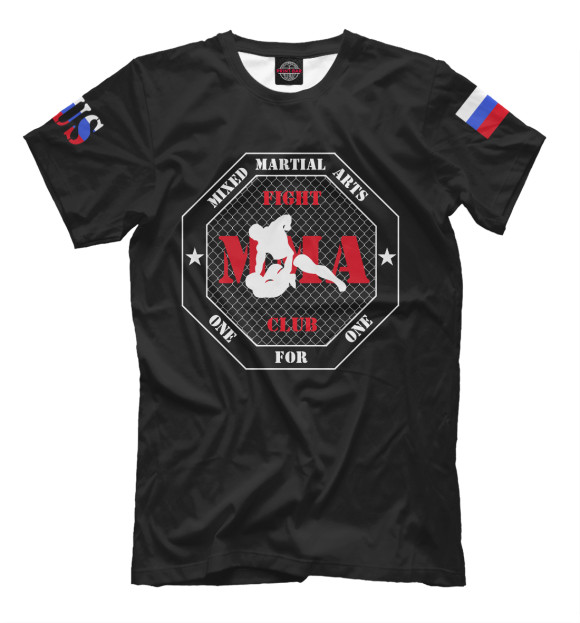 Мужская футболка с изображением MMA  (Mixed Martial Arts) цвета Черный