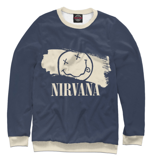 Женский свитшот с изображением Nirvana цвета Белый