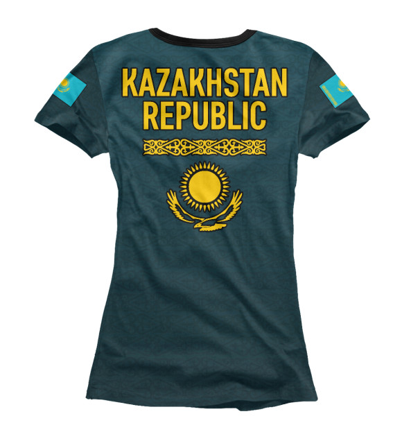 Женская футболка с изображением Kazakhstan Republic цвета Белый