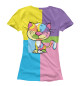 Женская футболка Милый разноцветный котёнок