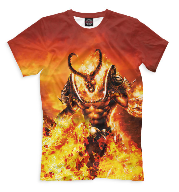 Мужская футболка с изображением WoW цвета Светло-коричневый