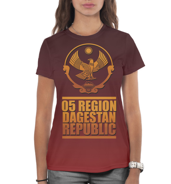 Женская футболка с изображением Дагестан цвета Белый
