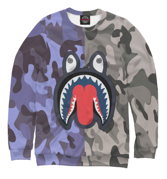 Свитшот для девочек с изображением BAPE цвета Белый
