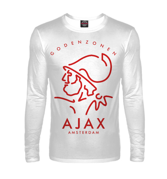 Мужской лонгслив с изображением Аякс Амстердам цвета Белый