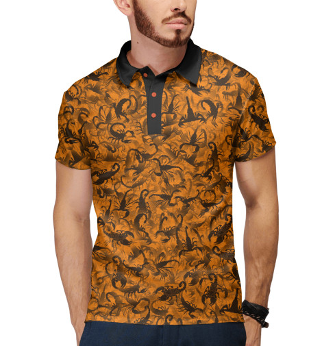 

Поло Print Bar, Белый, Скорпионы