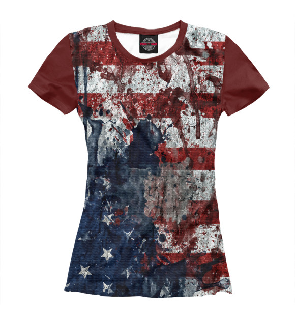 Женская футболка с изображением США цвета Белый