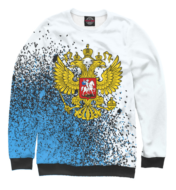 Мужской свитшот с изображением Символ свободы РФ цвета Белый