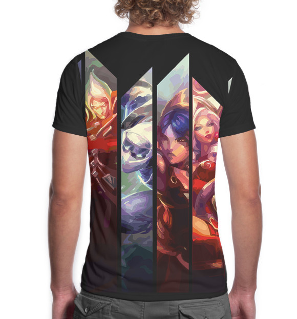 Мужская футболка с изображением Разные персонажи из League of Legends цвета Белый
