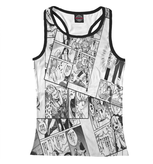 Женская майка-борцовка с изображением Комикс аниме цвета Белый