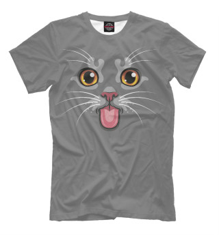 Мужская футболка Котик с языком