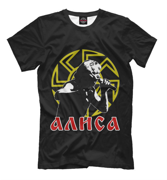 Мужская футболка с изображением Алиса (Константин Кинчев) цвета Черный