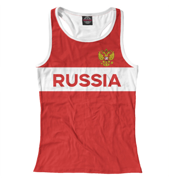 Женская майка-борцовка с изображением Russia Lines цвета Белый