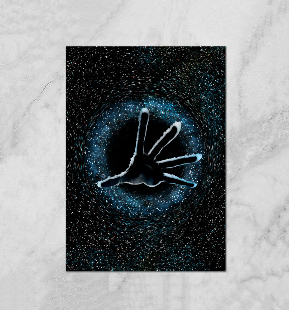 Плакат с изображением Черная дыра цвета Белый