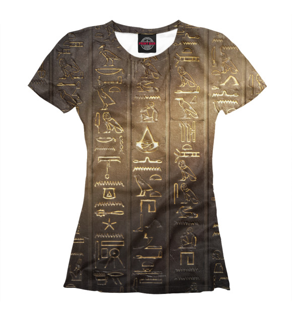 Футболка для девочек с притом Assassin's Creed Origins цвета Белый Футболка для девочек с изображением Assassin's Creed Origins цвета Белый