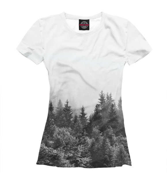 Женская футболка с изображением Тайга цвета Белый