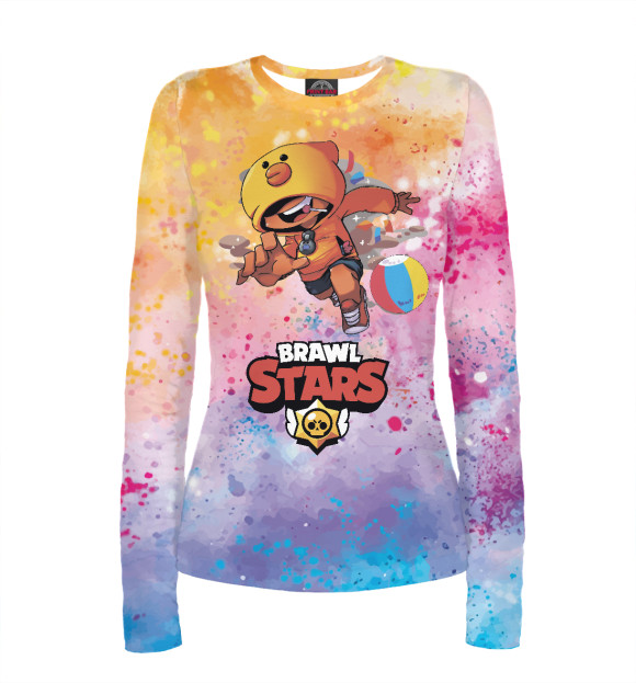 Женский лонгслив с изображением Brawl Stars цвета Белый