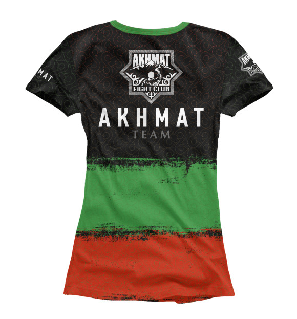 Женская футболка с изображением Akhmat Fight Club Team цвета Белый