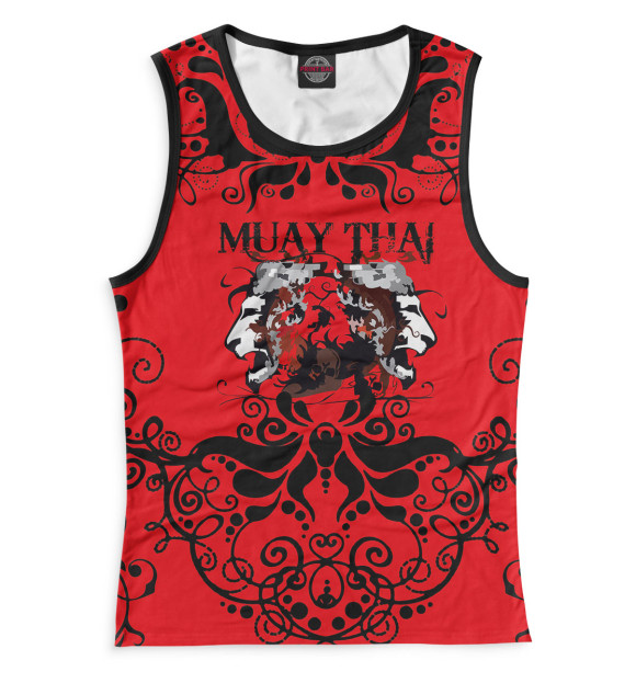 Майка для девочки с изображением Muay Thai цвета Белый