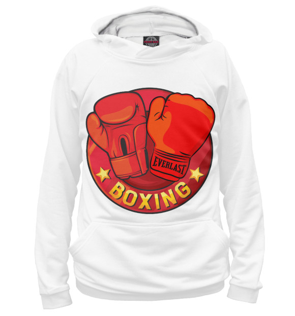 Женское худи с изображением Boxing цвета Белый
