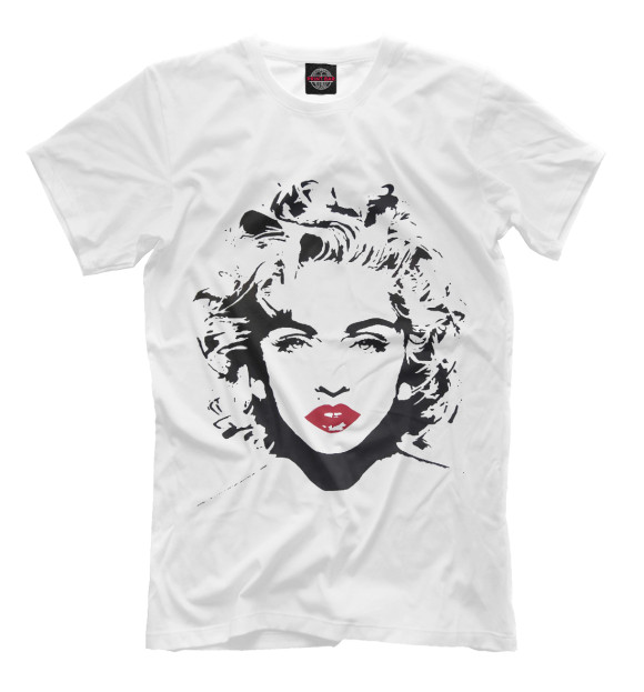 Мужская футболка с изображением Мадонна цвета Молочно-белый