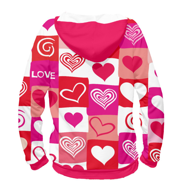 Мужское худи с изображением сердца цвета Белый