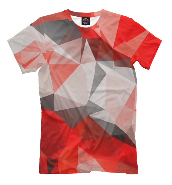 Мужская футболка с изображением Red abstract цвета Молочно-белый