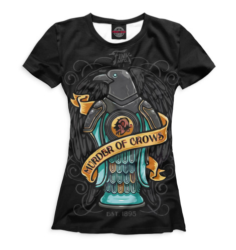 Футболки Print Bar, Белый, Murder of Crows