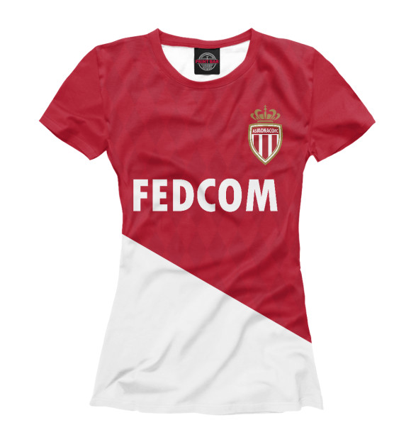 Футболка для девочек с изображением AC Monaco домашняя форма цвета Белый